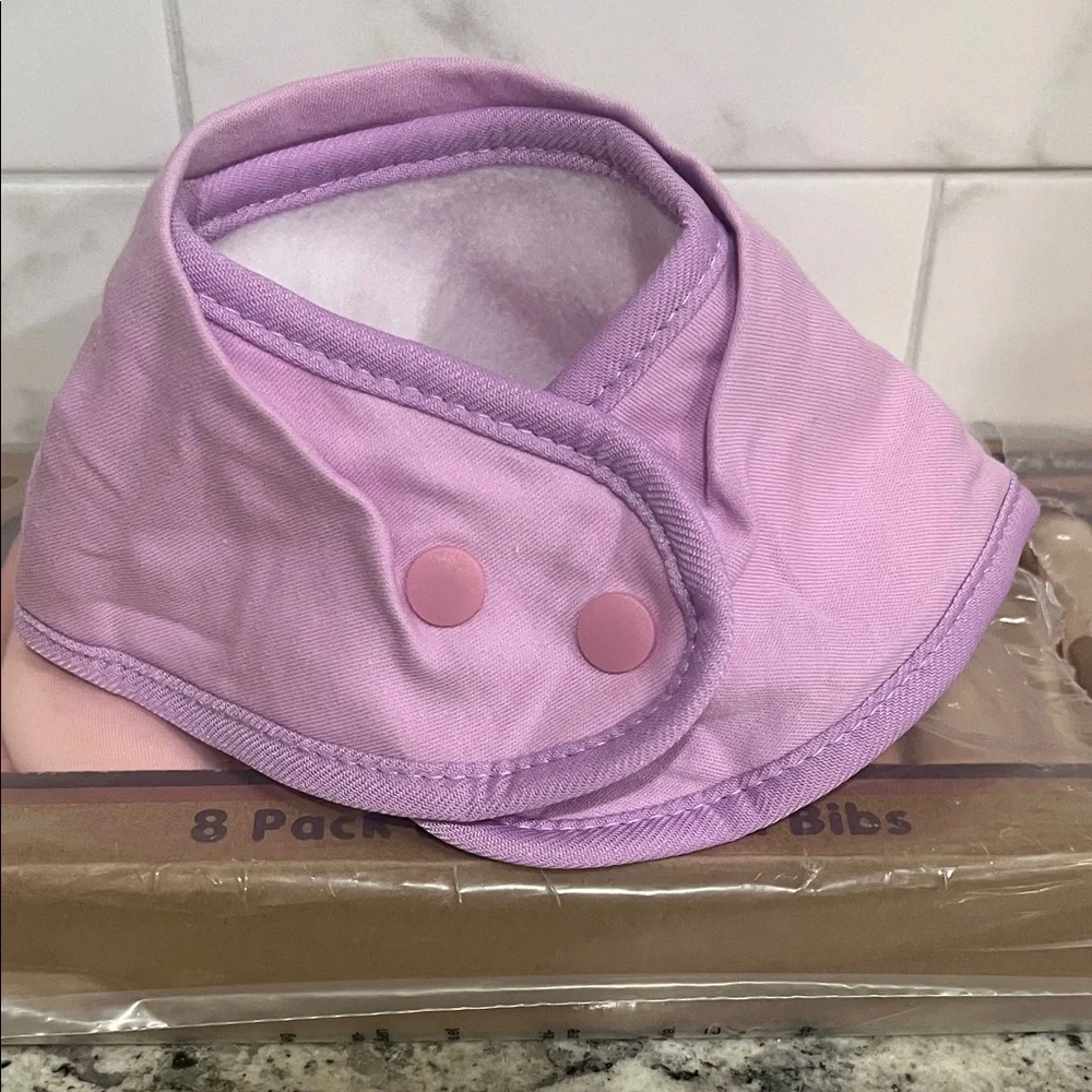 Bandana Organic Bibs 8 Pack 100% Cotton Extra Soft for Newborn Infant 0-36 Month